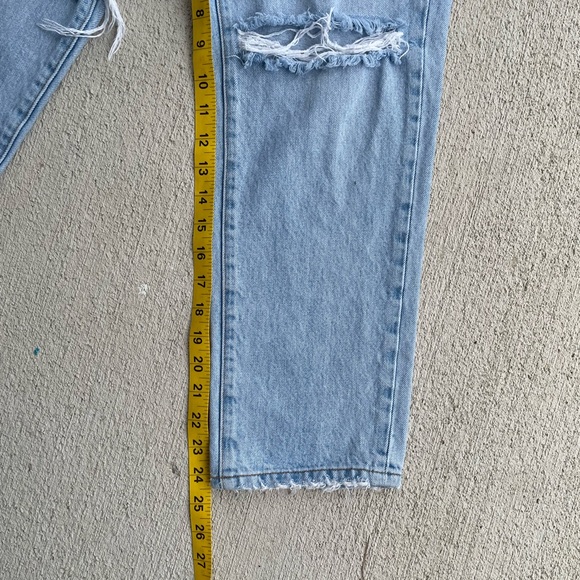 CARMAR High Rise Grommet Jeans 24 Light Wash Distressed Straight Leg revolve Y2K - Picture 9 of 9